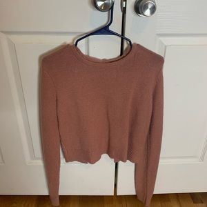 Backless crop sweater